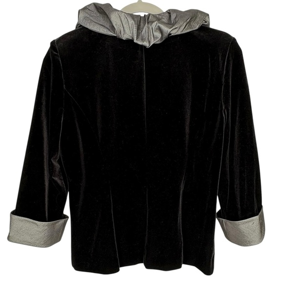 Whimsigoth Velvet Jacket MP Rhinestone Clasp, Metallic Ruffle Fairy Grunge 90s - Picture 7 of 13